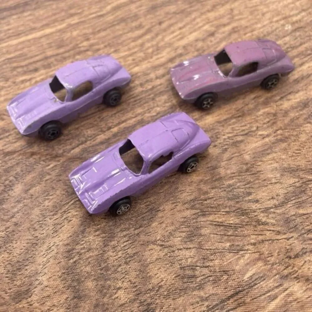 Tootsie Toys 1963 Chevy Corvette Split Window Purple Set‎ Of 3